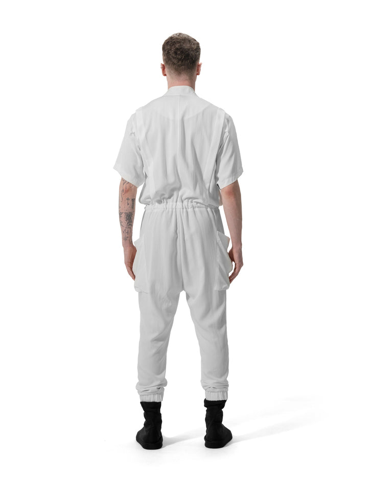 Ejja Design Fermuarlı Beli Bağcıklı Yarım Kollu Tencel Tulum — Samurai