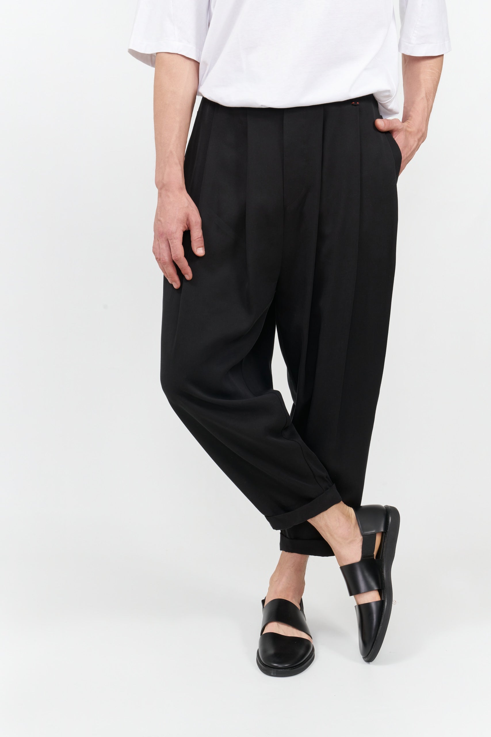 Ejja Design Üç Pileli Duble Paça Retro Tencel Pantolon — Inside Colors
