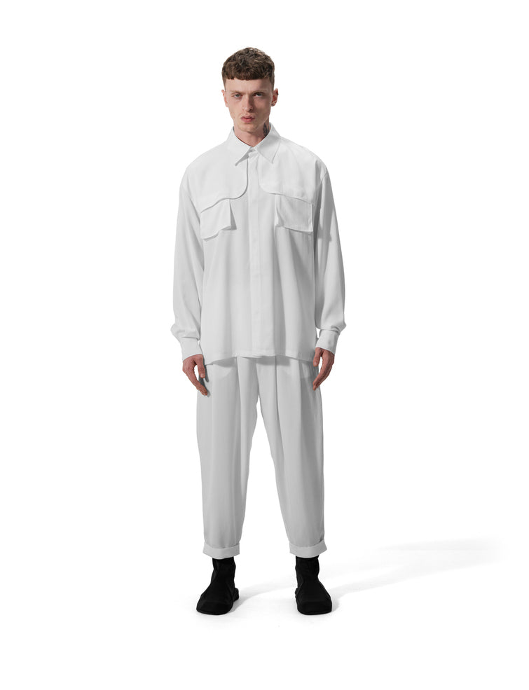 Ejja Design Üç Pileli Duble Paça Retro Tencel Pantolon — Inside Colors