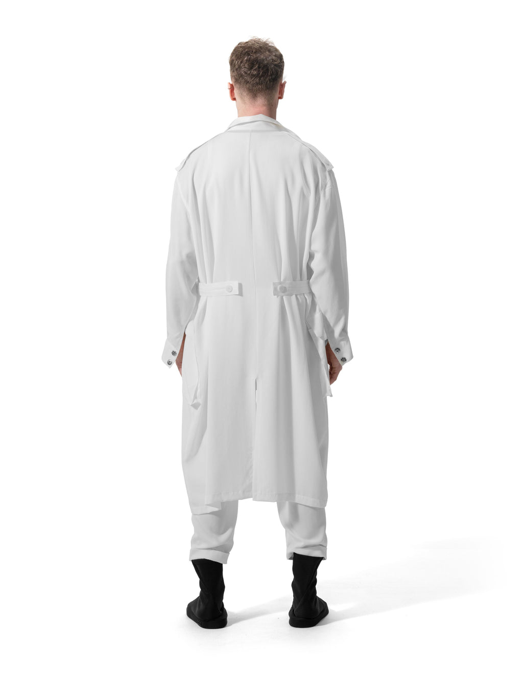 Ejja Design Oversize Dik Yaka Uzun Kol Beli Ayarlanabilir Tencel Trenchcoat — Wabisabi