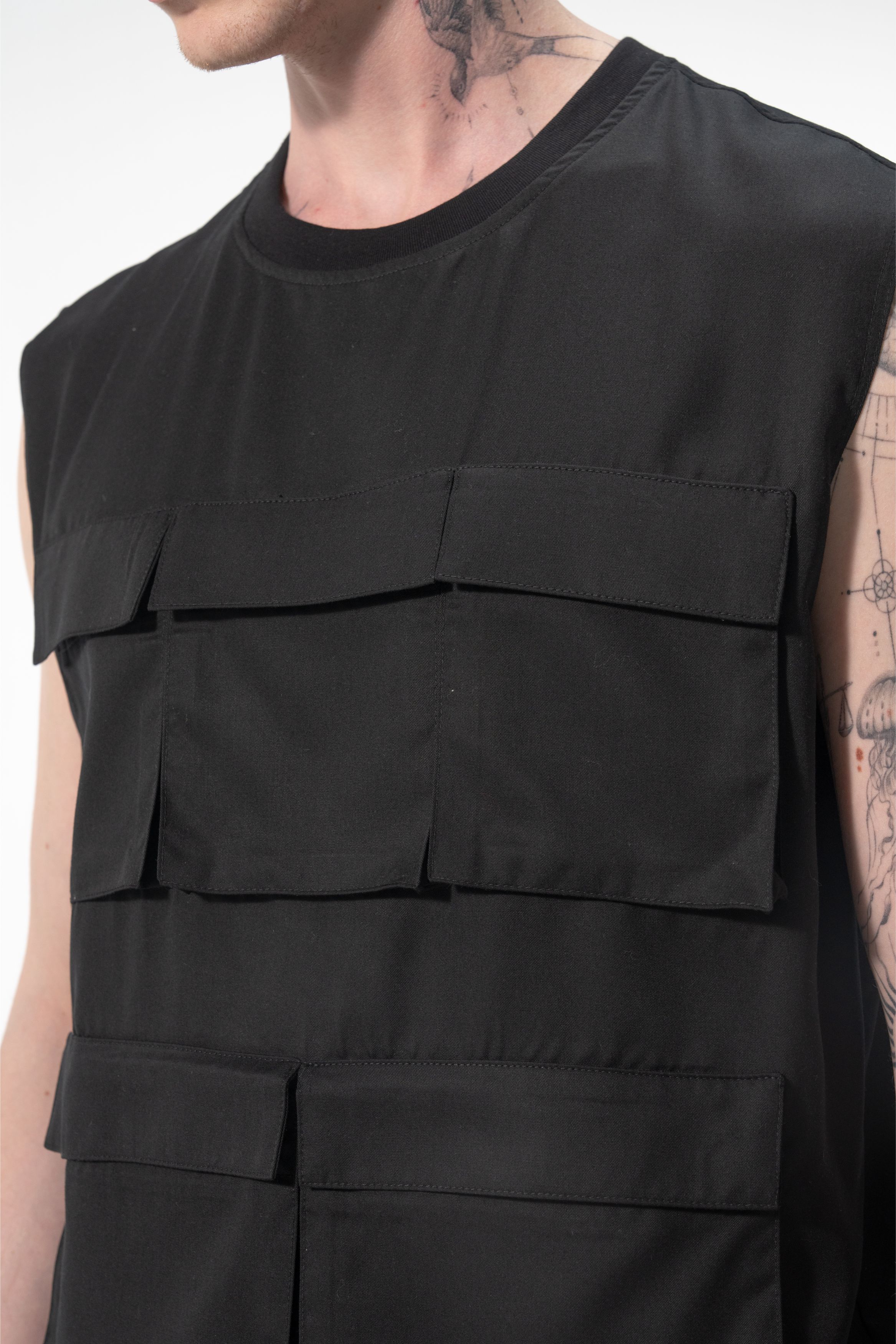 Ejja Design Tencel 6 Cepli Ribana Etekli Kolsuz Modern Üst — Wabisabi