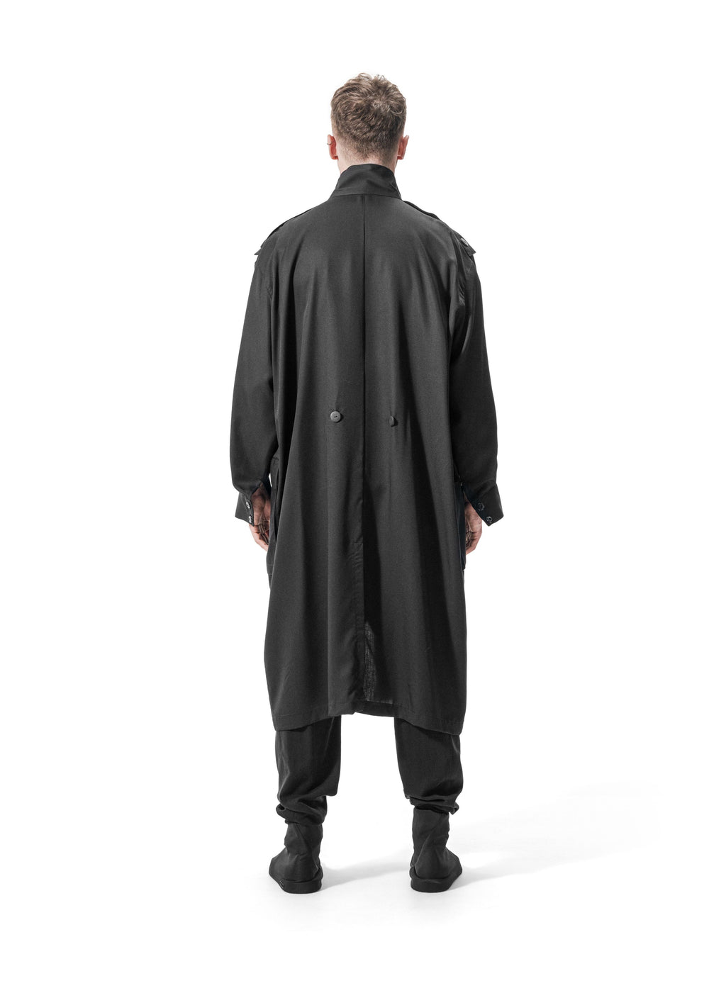 Ejja Design Oversize Dik Yaka Uzun Kol Beli Ayarlanabilir Tencel Trenchcoat — Wabisabi