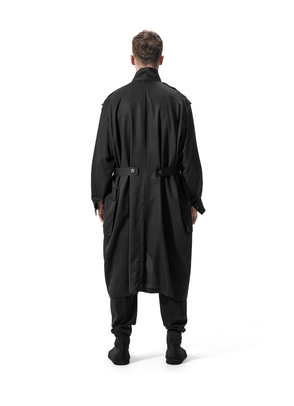 Ejja Design Oversize Dik Yaka Uzun Kol Beli Ayarlanabilir Tencel Trenchcoat — Wabisabi