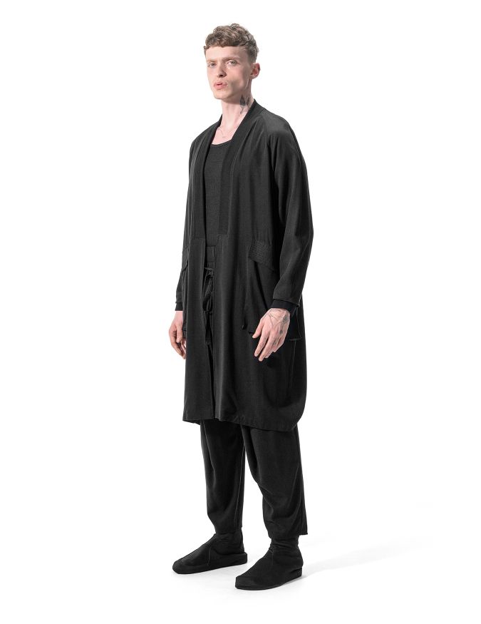 Ejja Design Ribana Yakalı Uzun Tencel Ceket — Wabisabi