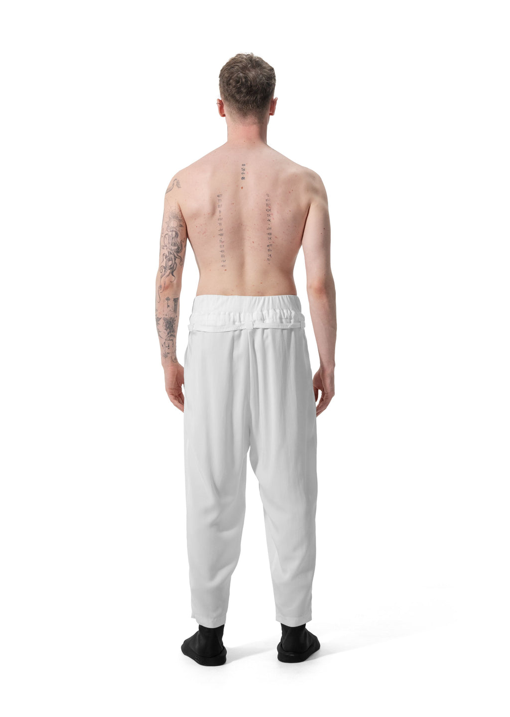 Ejja Design Pileli Ribana Lastik Kemerli Çift Katmanlı Bağcıklı Rahat Tencel Pantolon— Wabisabi