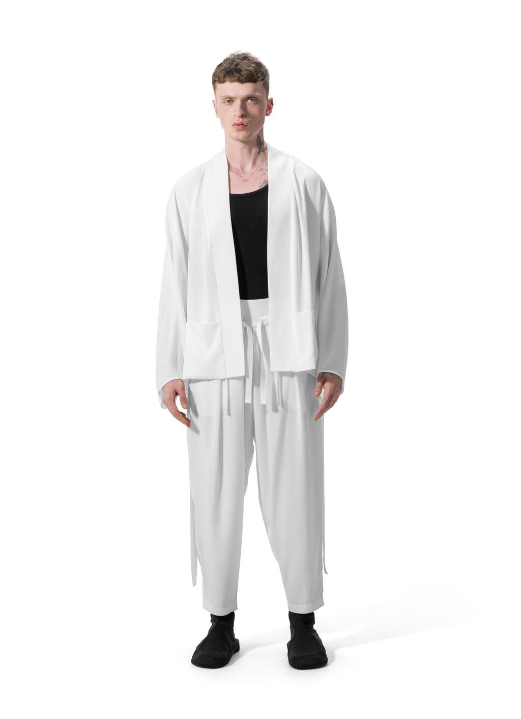 Ejja Design Yarasa Kollu Kemerli Çift Cepli Tencel Kimono — Wabisabi