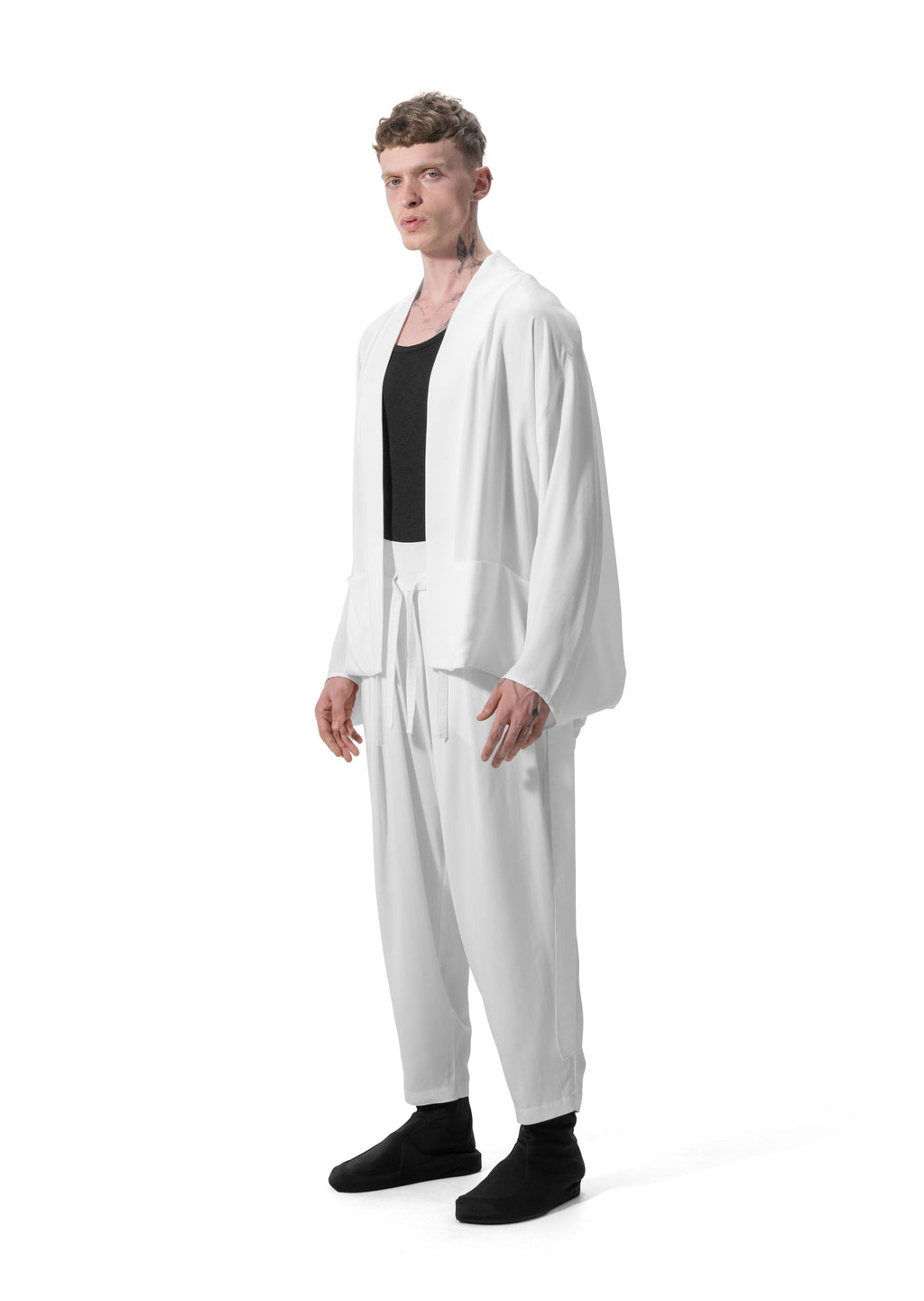 Ejja Design Yarasa Kollu Kemerli Çift Cepli Tencel Kimono — Wabisabi