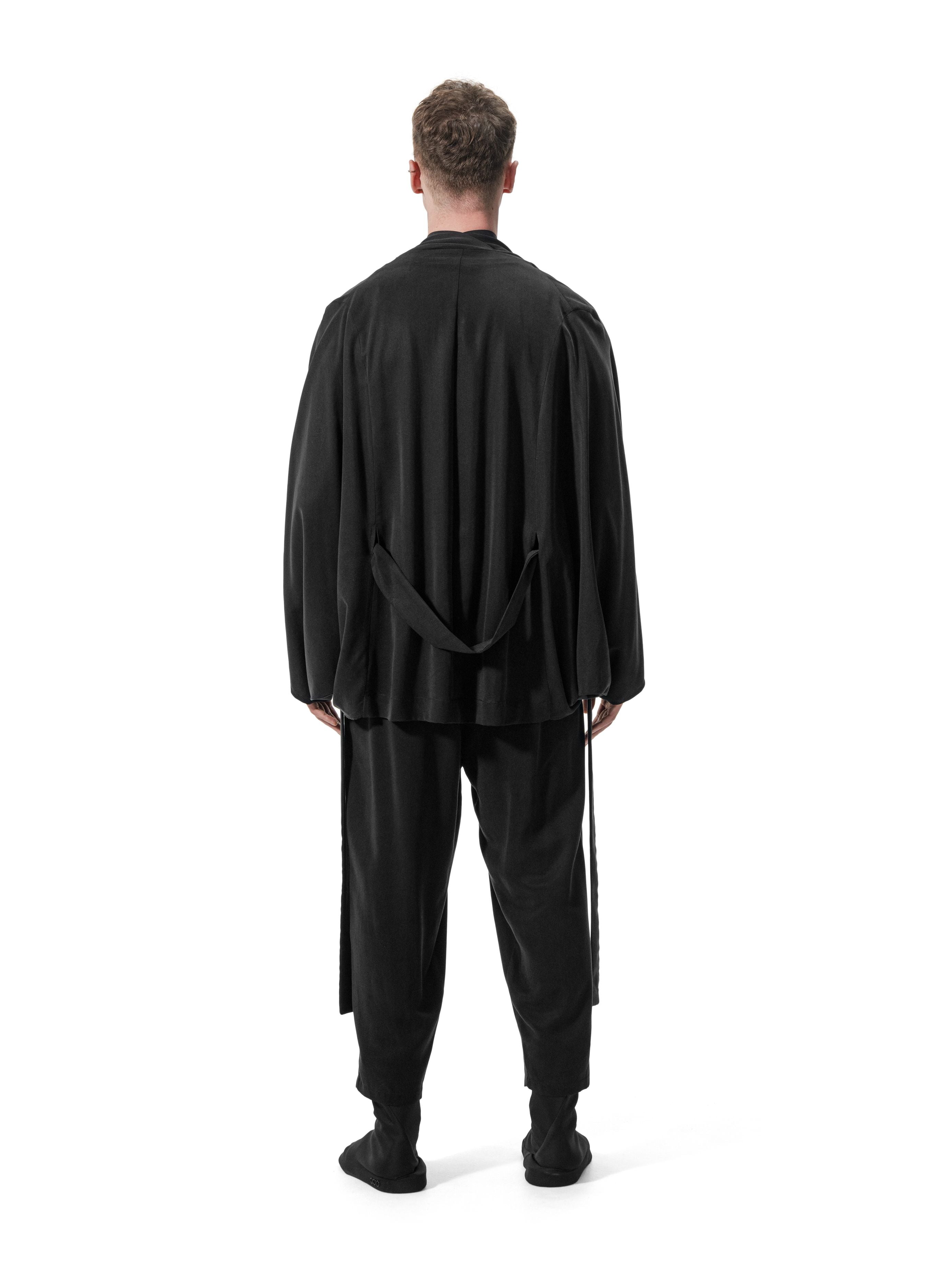 Ejja Design Yarasa Kollu Kemerli Çift Cepli Tencel Kimono — Wabisabi