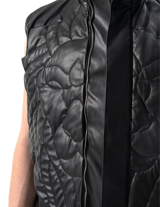 Ejja Design Önü El Yapımı Aslan Görünümlü Deri Yelek — Wabisabi