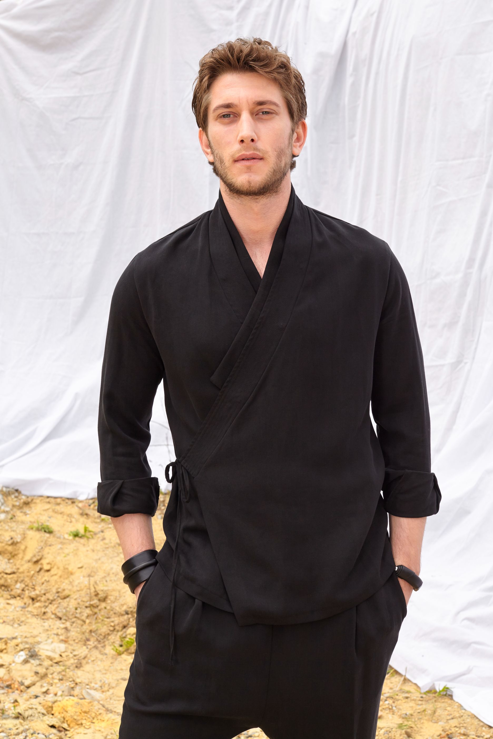Ejja Design Anvelop kapanışlı dikiş detaylı Tencel gömlek — Samurai