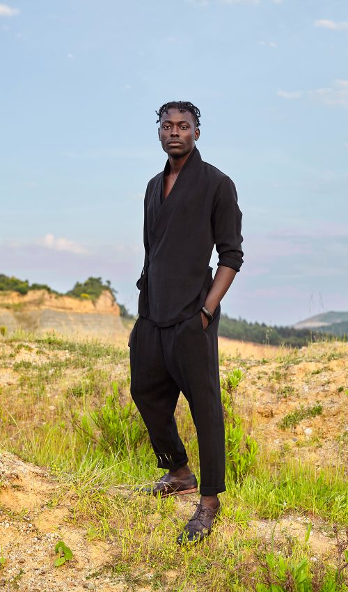 Ejja Design Anvelop kapanışlı dikiş detaylı Tencel gömlek — Samurai