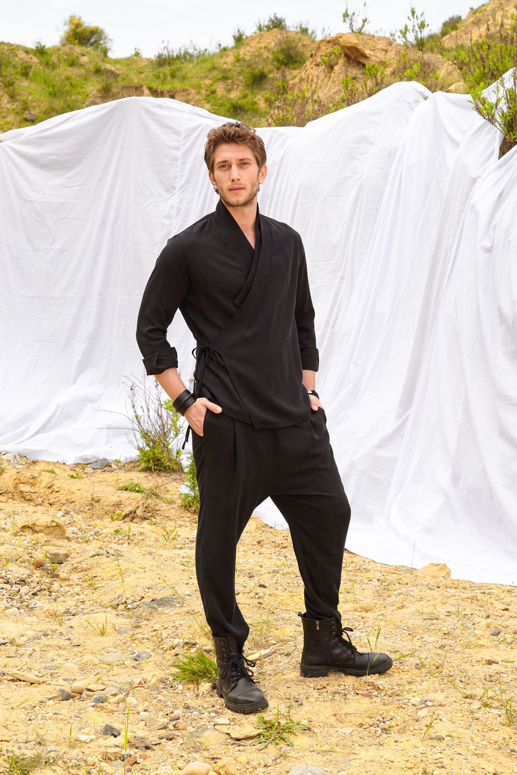 Ejja Design Anvelop kapanışlı dikiş detaylı Tencel gömlek — Samurai